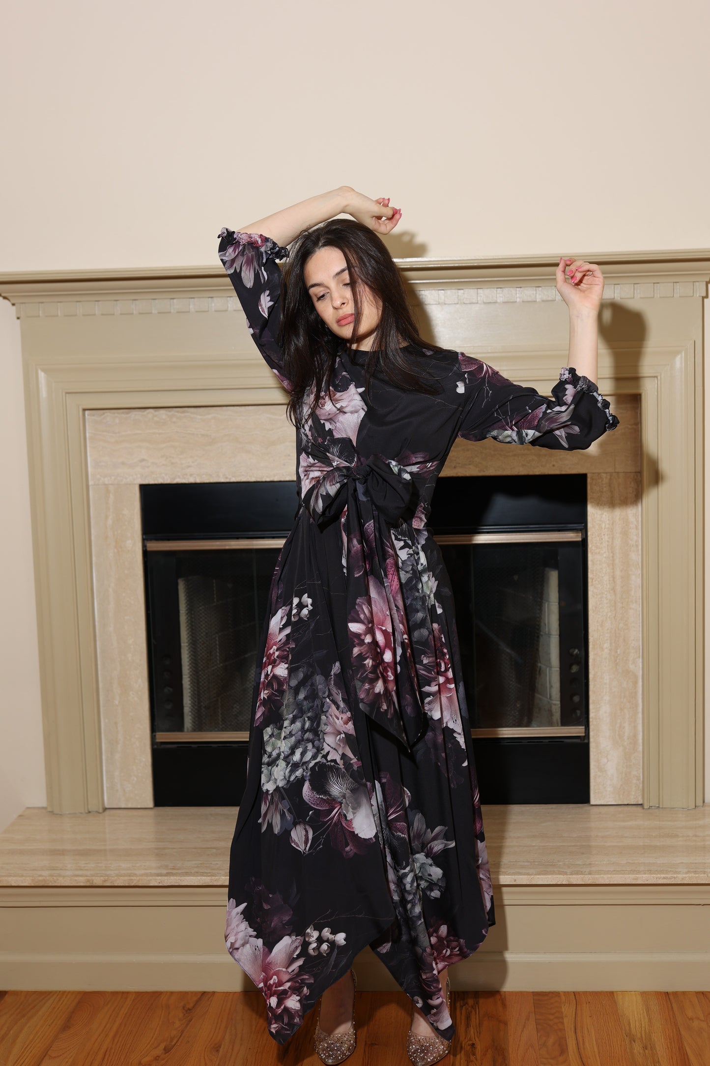 Cannes Dress - Black & Pink