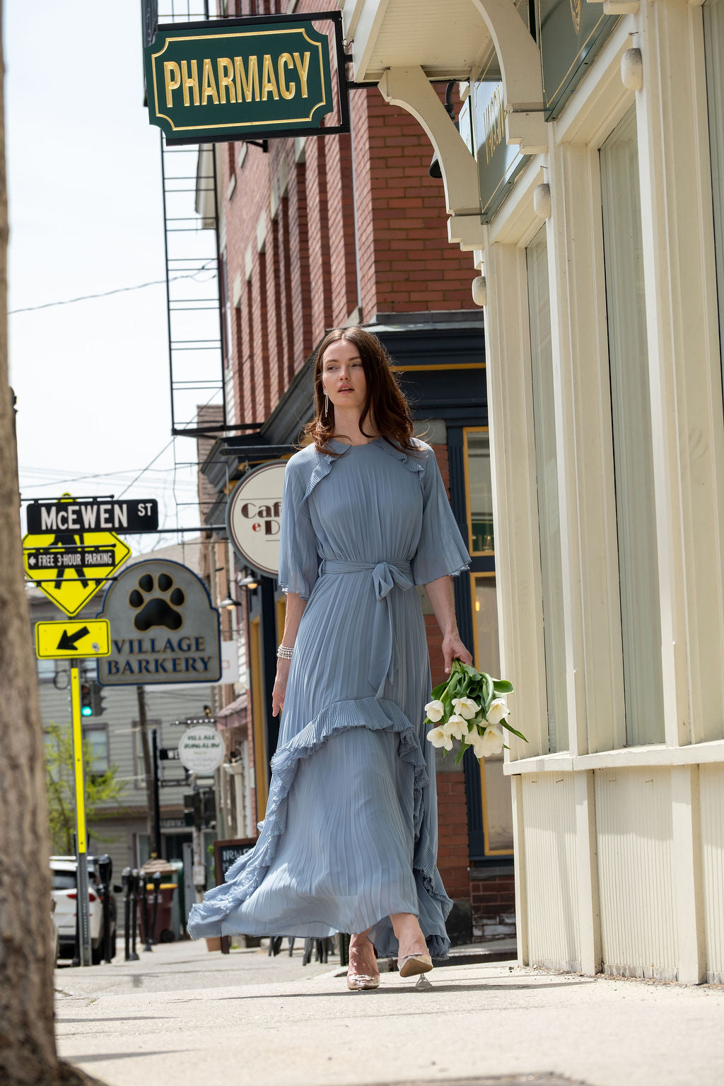 Del Mar Dress Chiffon Blue