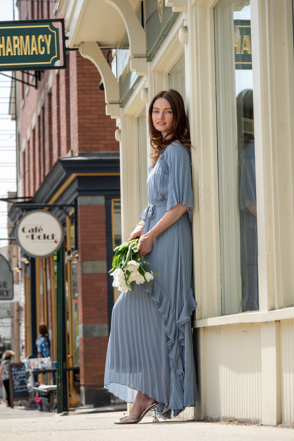 Del Mar Dress Chiffon Blue