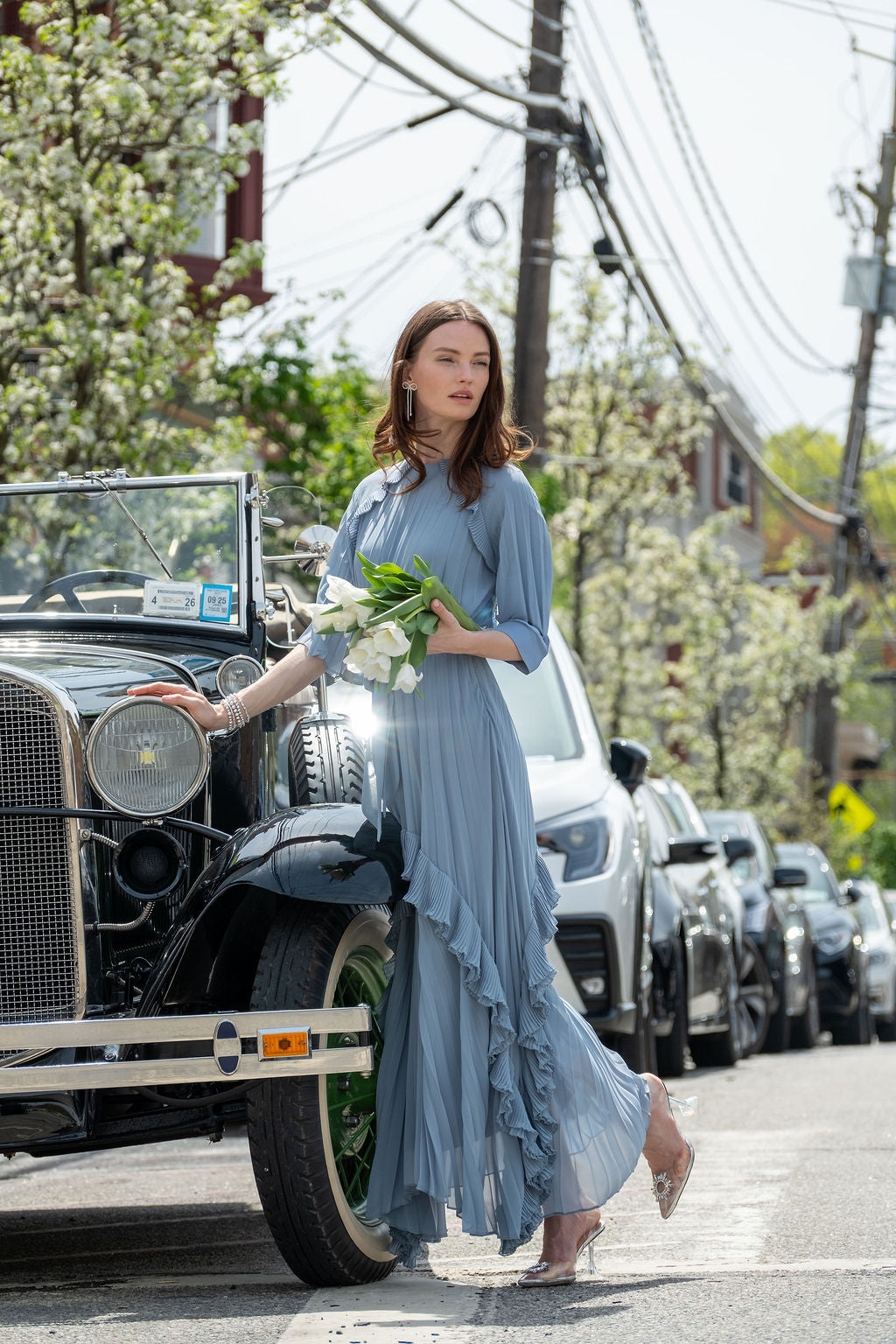 Del Mar Dress Chiffon Blue