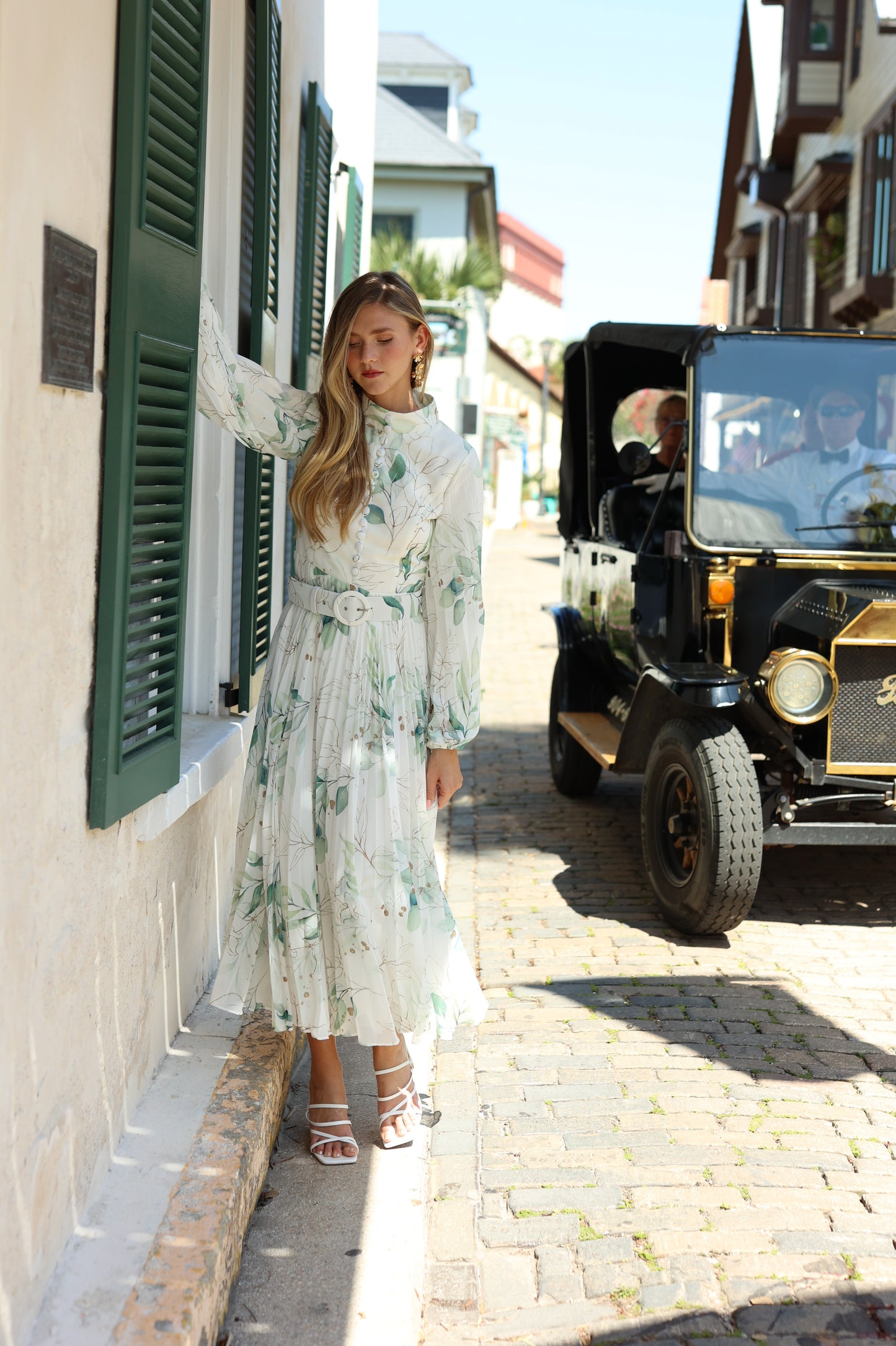 Tuscany Leaf Print Dress