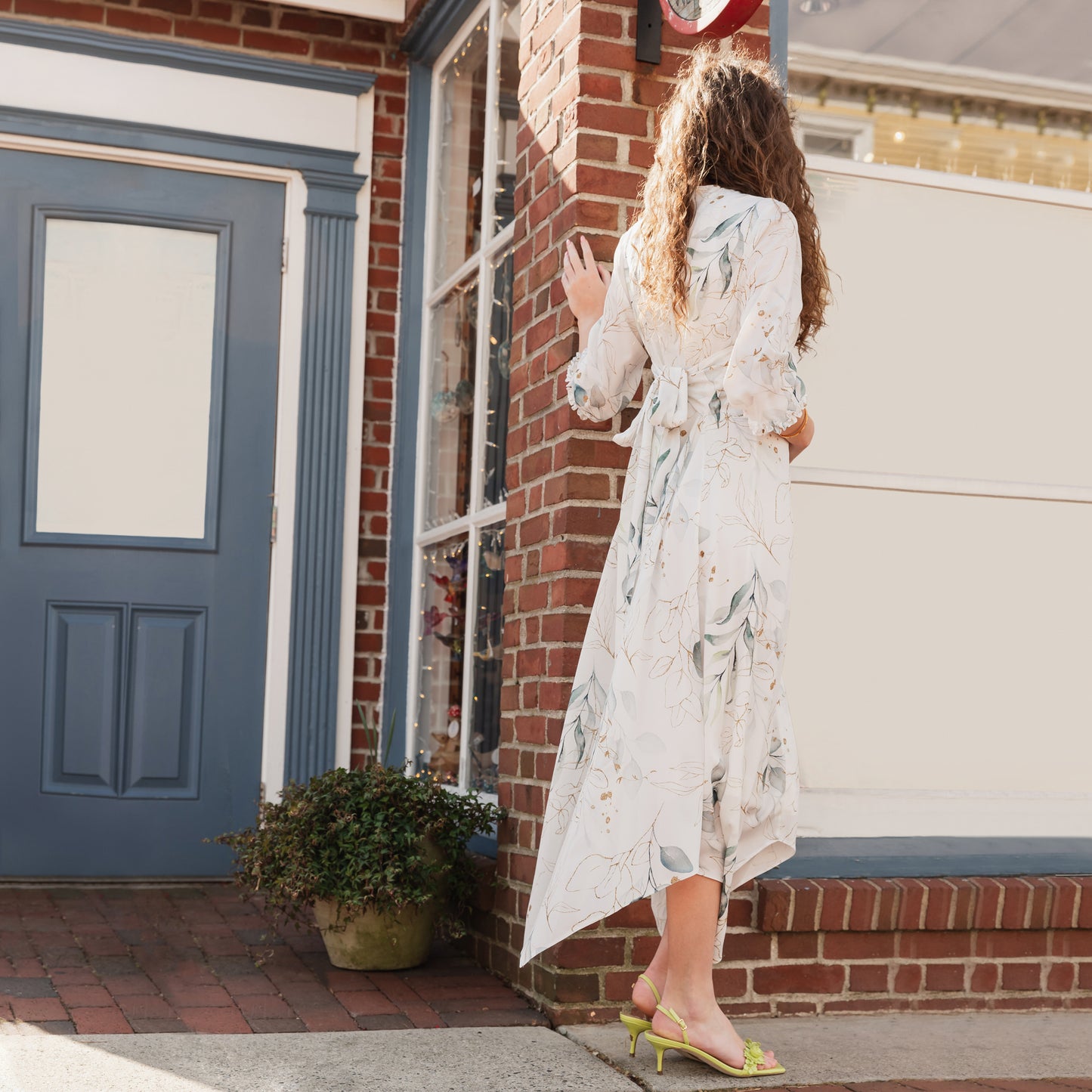 Cannes Dress - White Leaf Print