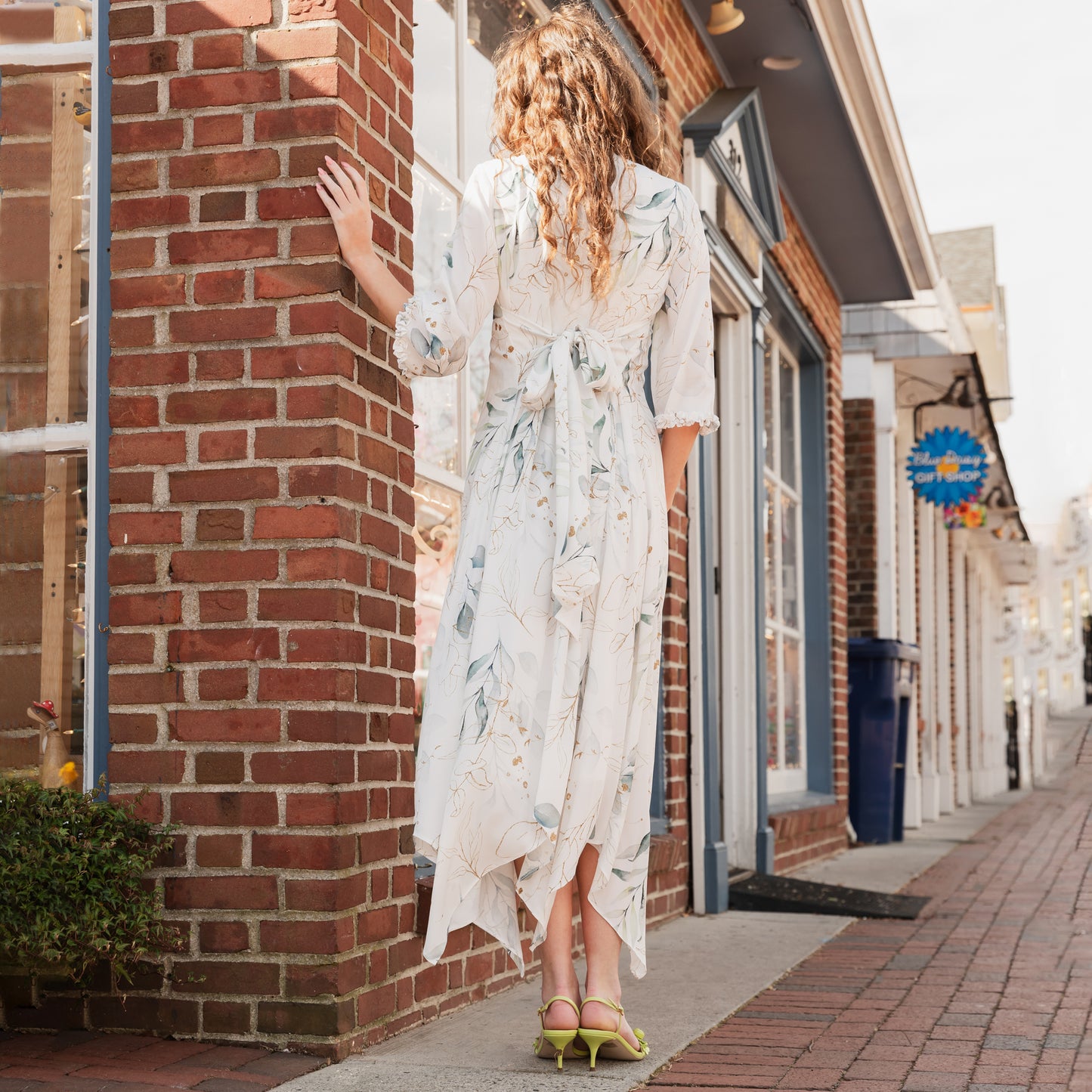 Cannes Dress - White Leaf Print