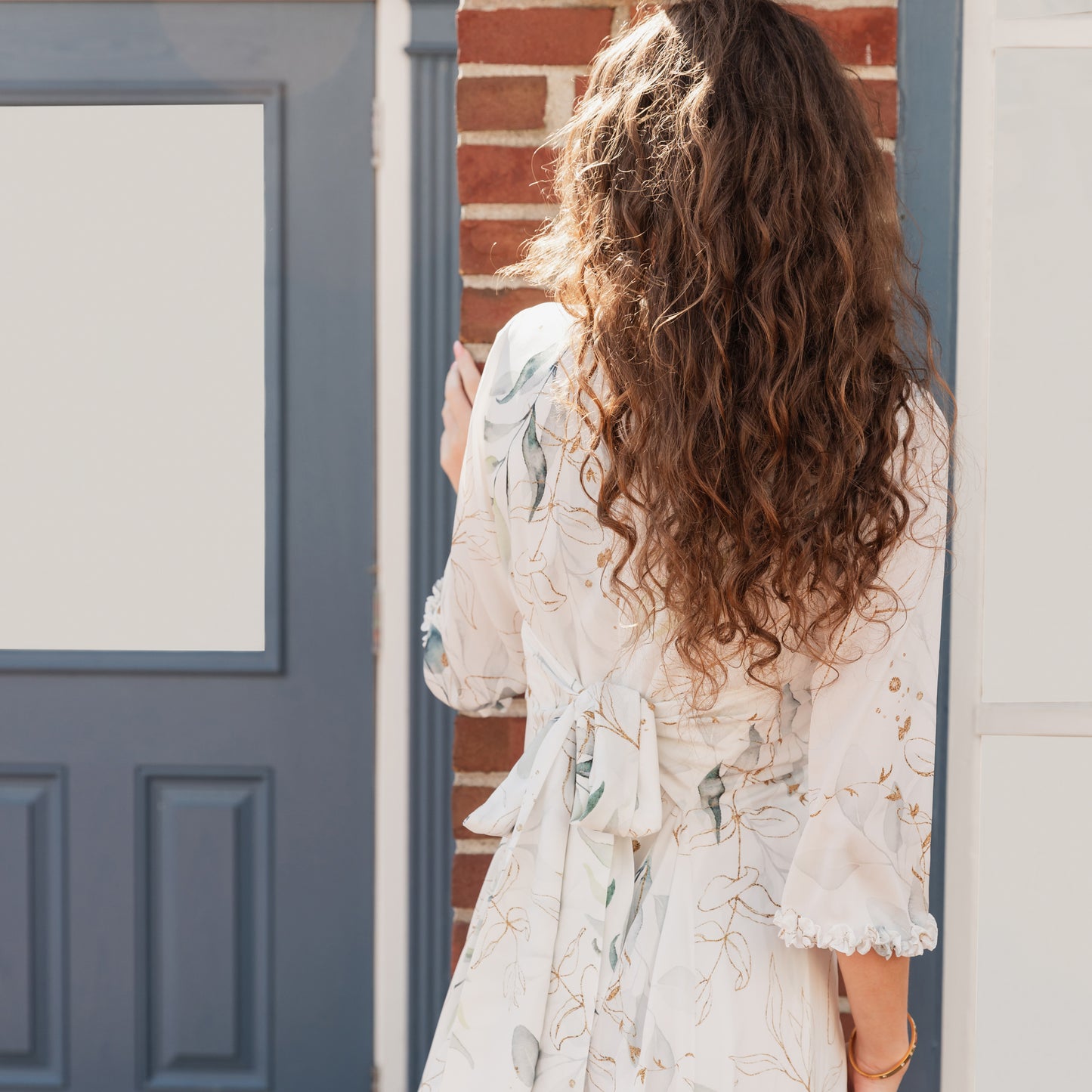 Cannes Dress - White Leaf Print