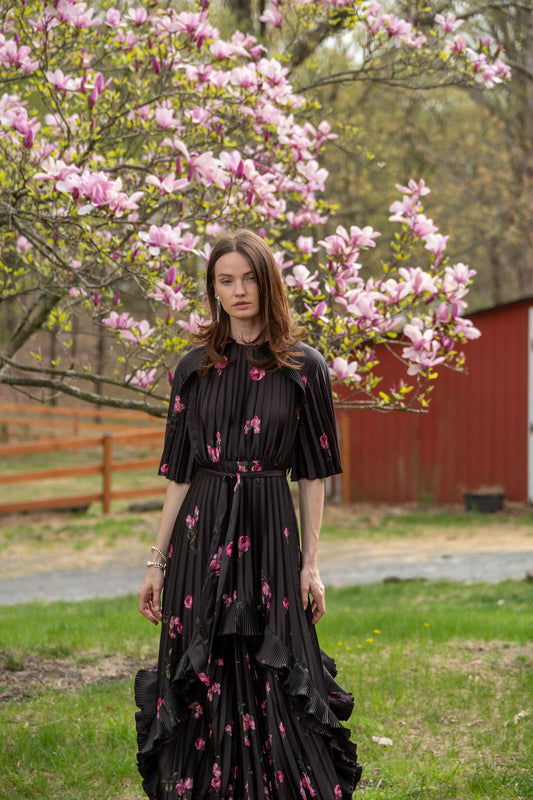 Del Mar Dress Floral Satin